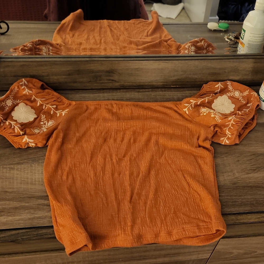 Summer Orange floral top